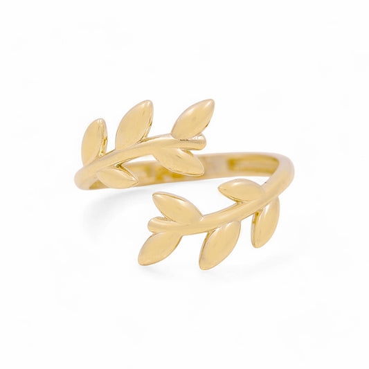 10K Yellow Gold Leaves Women's Ring / Size: 7 / Weight: 2 GR / PBR-5