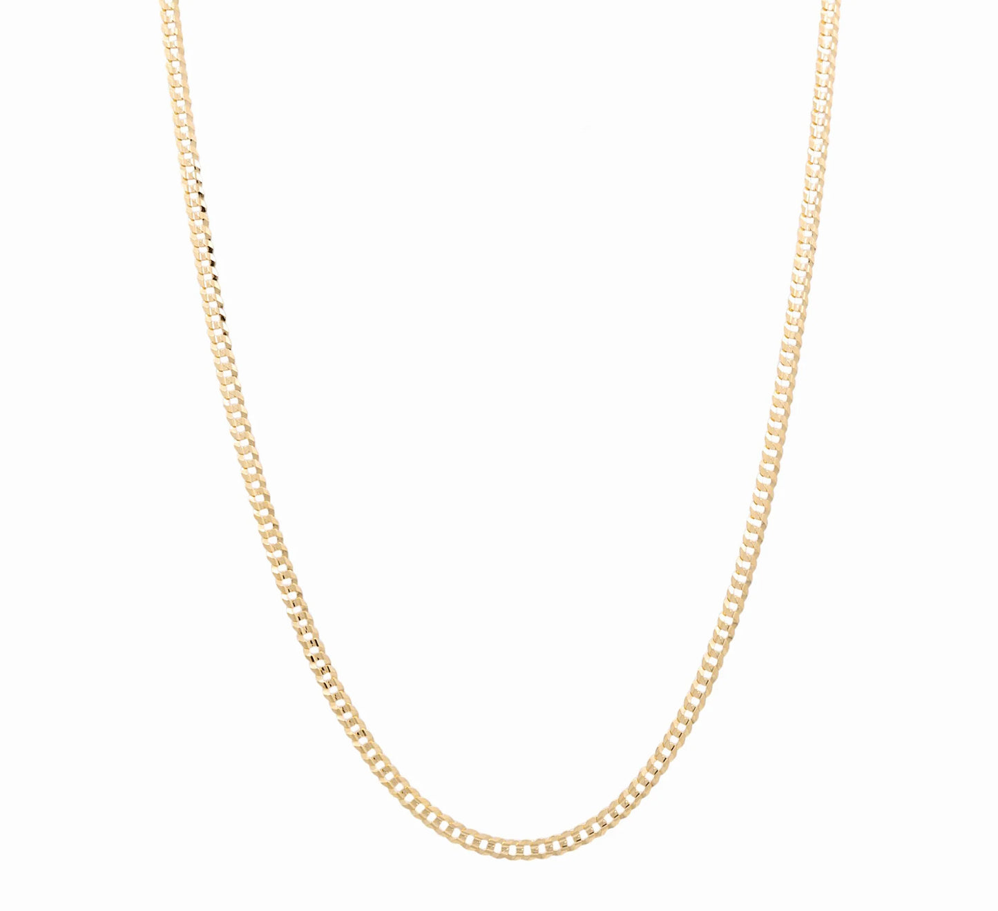14K Yellow Gold Curb Chain / Size: 2.5mm 18" /CACH4CB2.5-18