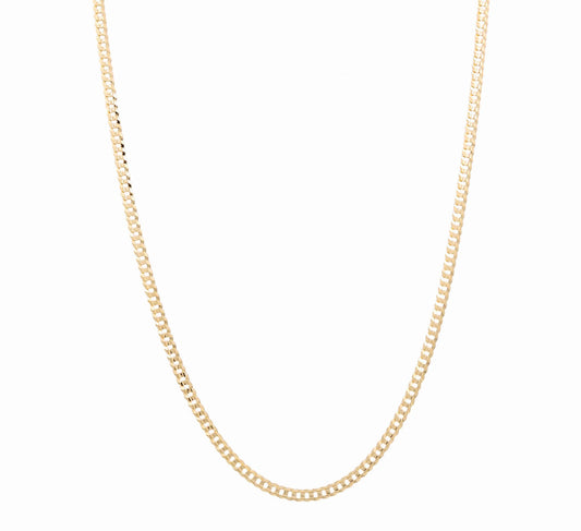 14K Yellow Gold Curb Chain / Size: 2.5mm 18" /CACH4CB2.5-18