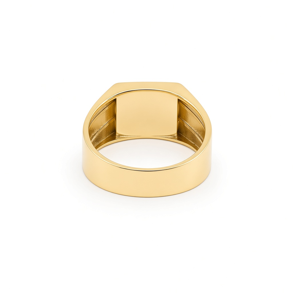14K Yellow Gold Fashion Men's Ring with Black Onyx / Size: 10 / Weight: 5.2 GR / DOMR4FS-19