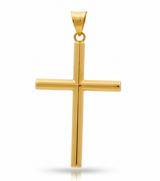 14K Yellow Gold Plain Cross Pendant / Weight: 1.3 GR / P66P-56