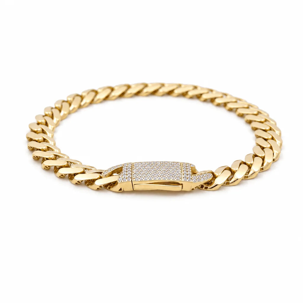10K Yellow Gold Monaco Men's Bracelet / Size: 10.5mm-8" / Weight: 13.3 GR / HCAMB0MON10.5-8