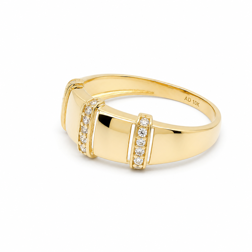 10K Yellow Gold Fashion Women's Ring / Size: SZ:7 / Weight: 1.8 GR / P02CR-1400