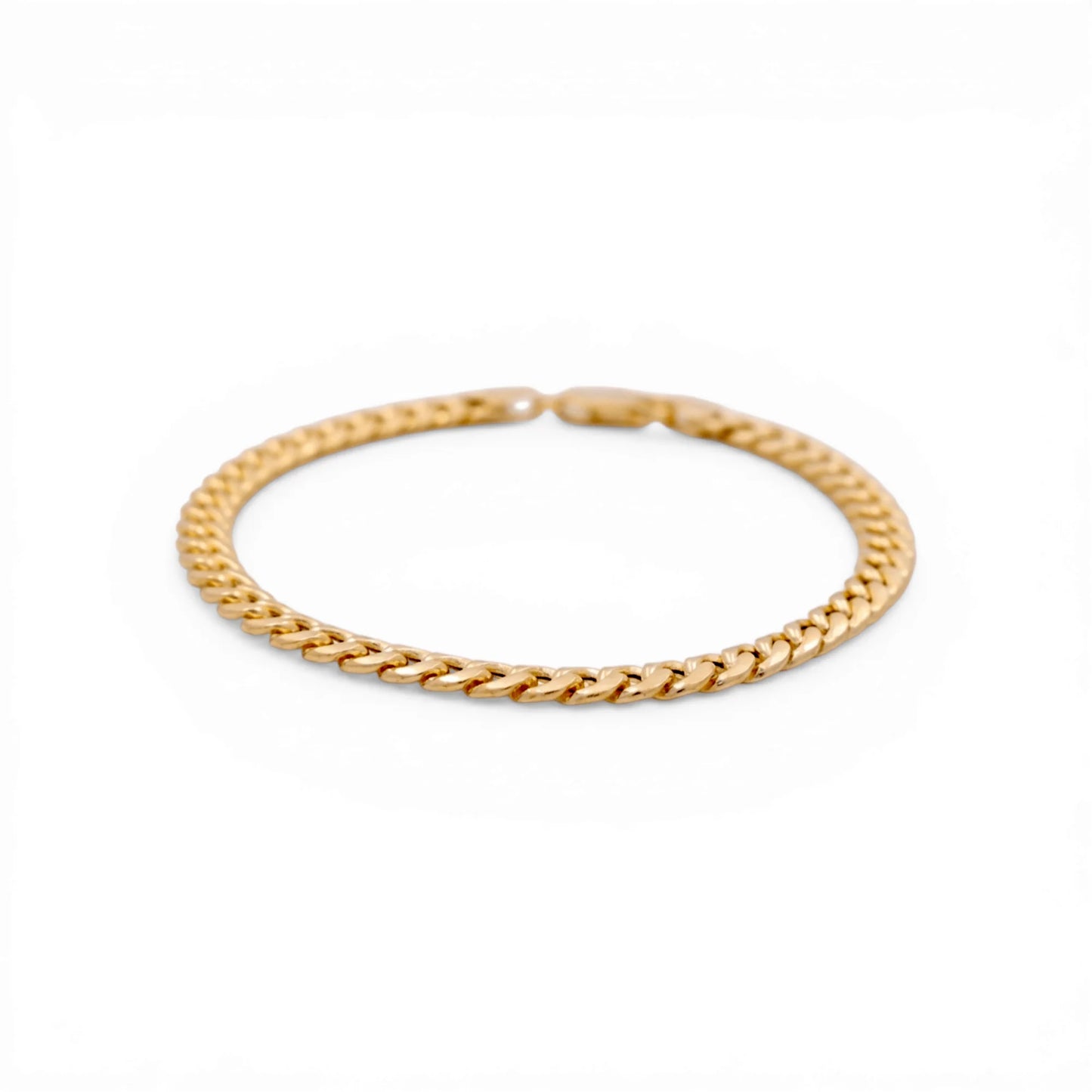 14K Yellow Gold Semisolid Cuban Link Bracelet / Size: 3mm 7.5" / Weight: 3 GR / CSWB4CL3-7.5