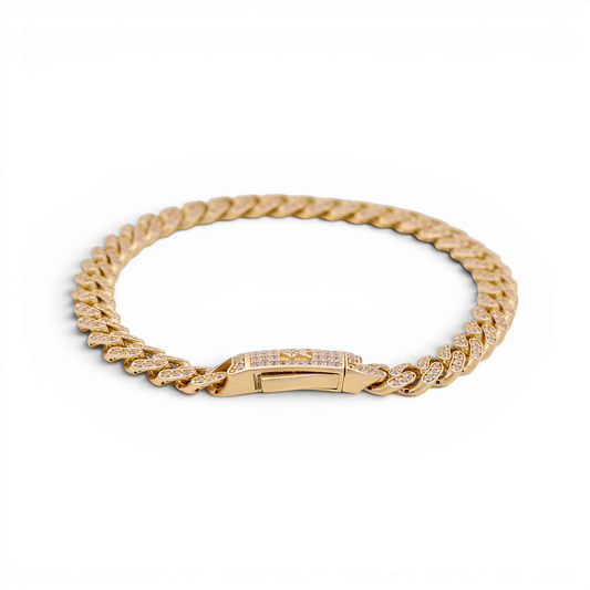 14K Yellow Gold Karol-G Monaco Women's Bracelet / Size: 7mm 8" / Stone: Cz / Weight: 14.6 GR / COWB4MON7-8