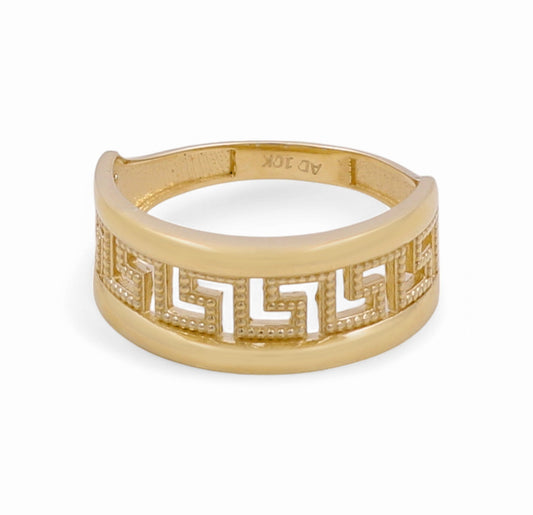 10K Yellow Gold Greek Women's Ring / Size: 8 / Weight: 2.3 GR / P02R-1264