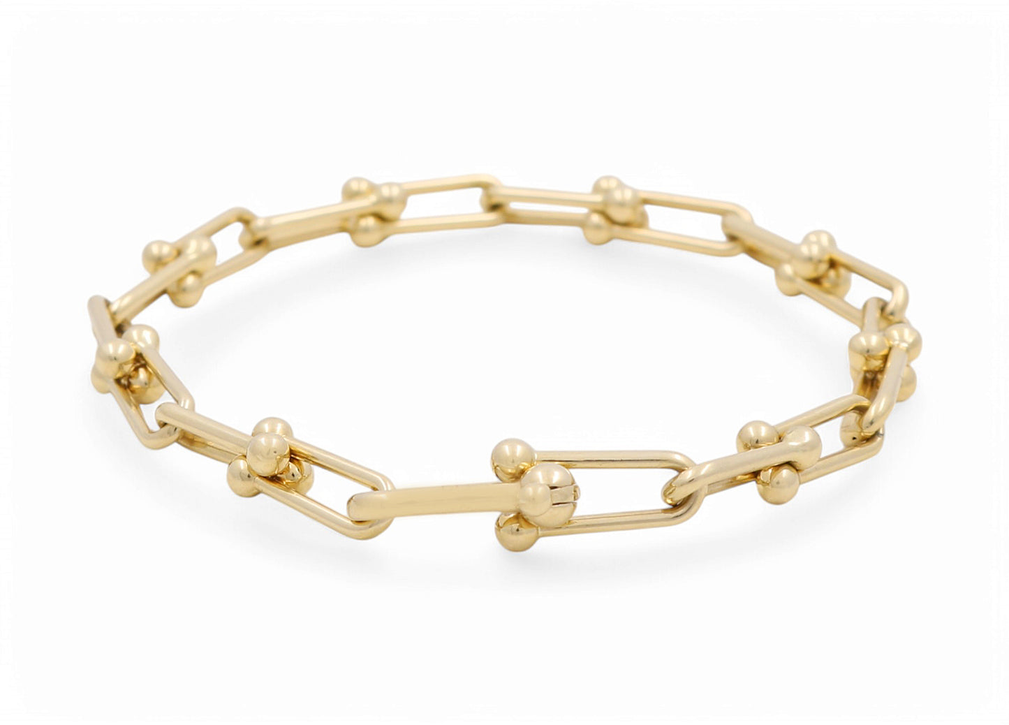 14K Yellow Gold Fashion TT Women's Bracelet / Size: 7" / Weight: 5.8 GR / DPWB4TT