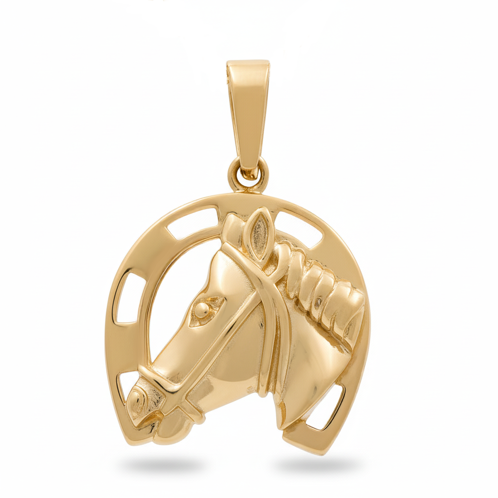 14K Yellow Gold Horse Pendant  / Weight: 1.7 GR / DQPD4HRS