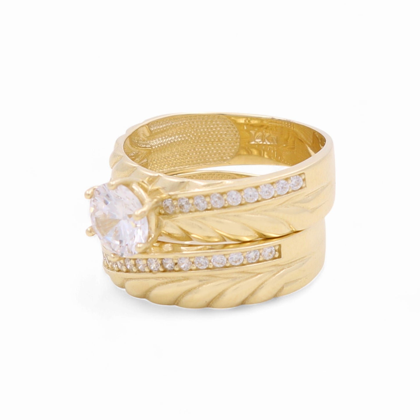 14K Yellow Gold Women’s Bridal Set / Stone: Cz / Size: 7.5 / Weight: 5.3 GR / CEEWR4BS-18