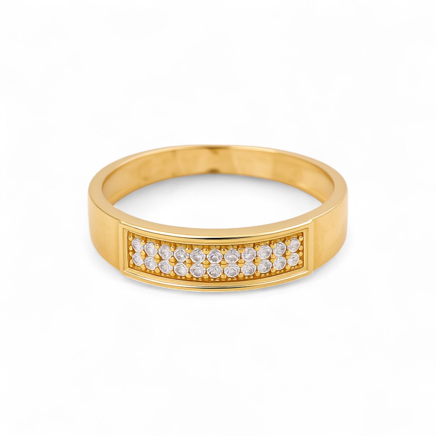 14K Yellow Gold Men’s Wedding Band / Stone: Cz / Size: 11 / Weight: 3 GR / DEEMWB4BS-9
