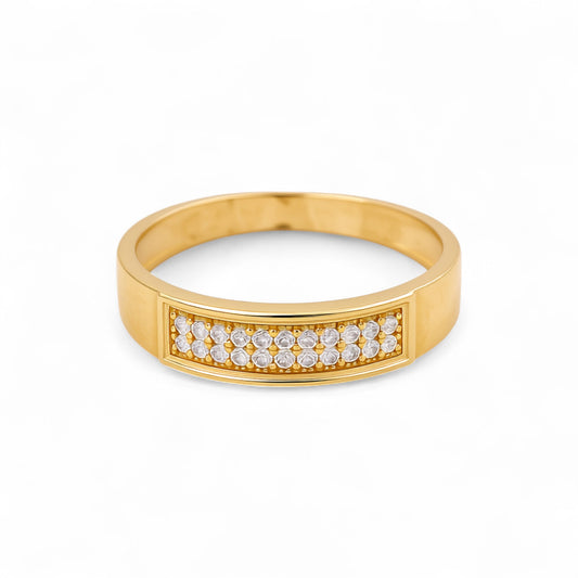 14K Yellow Gold Men’s Wedding Band / Stone: Cz / Size: 11 / Weight: 3 GR / DEEMWB4BS-9