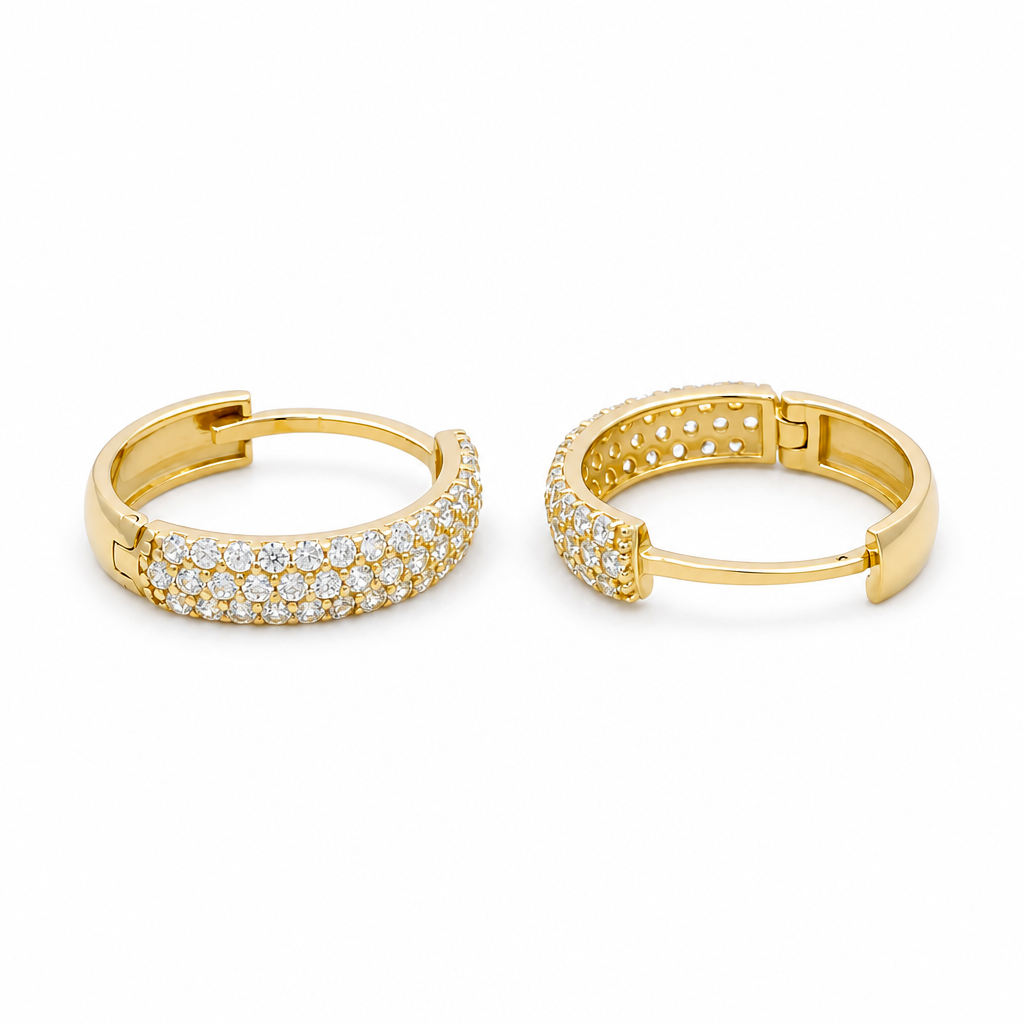 10K Yellow Gold Fashion Hoops Earring / Size: 3mmx13mm / Weight: 1.7GR / DQEH0FS3X13