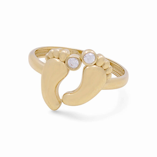 10K Yellow Foot Woman's Ring with Cz / Size: 7 / Weight: 1.5 GR / DPWR0FS-8