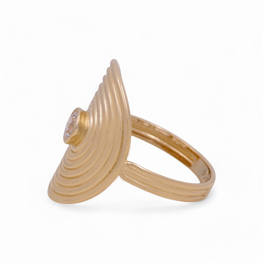 14K Yellow Gold Fashion Women's Ring with CZ / Size: 8 / Weight: 3.1GR / DPWR4FS-3