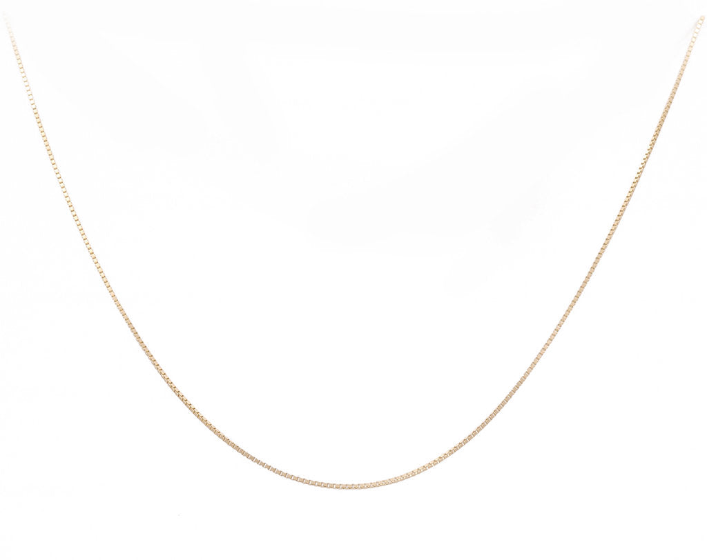 14K LC Yellow Gold Mini Box Chain / Size: 0.7mm 18" / Weight: 1.4gr / LCCH4BX0.7-18