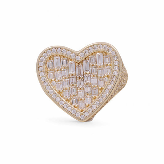 10K Yellow Gold Heart Women's Ring / CZ / Size: 7 / Weight: 5.7 GR / DPWR0HR