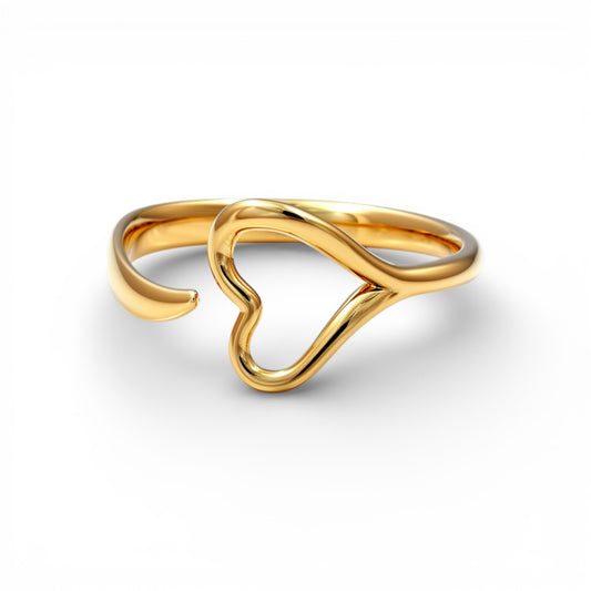 10K Yellow Gold Heart Women's Ring / Size: 8.5 / Weight: 1.8 GR / DQWR0HR-2