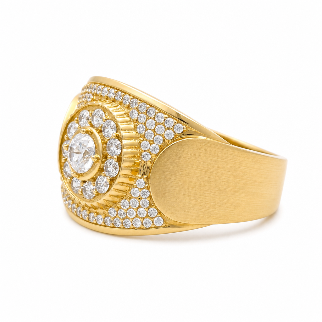 14K Fashion Men's Ring with Cz / Weight 10.2 GR / Size: 11 / COMR4REDCZ