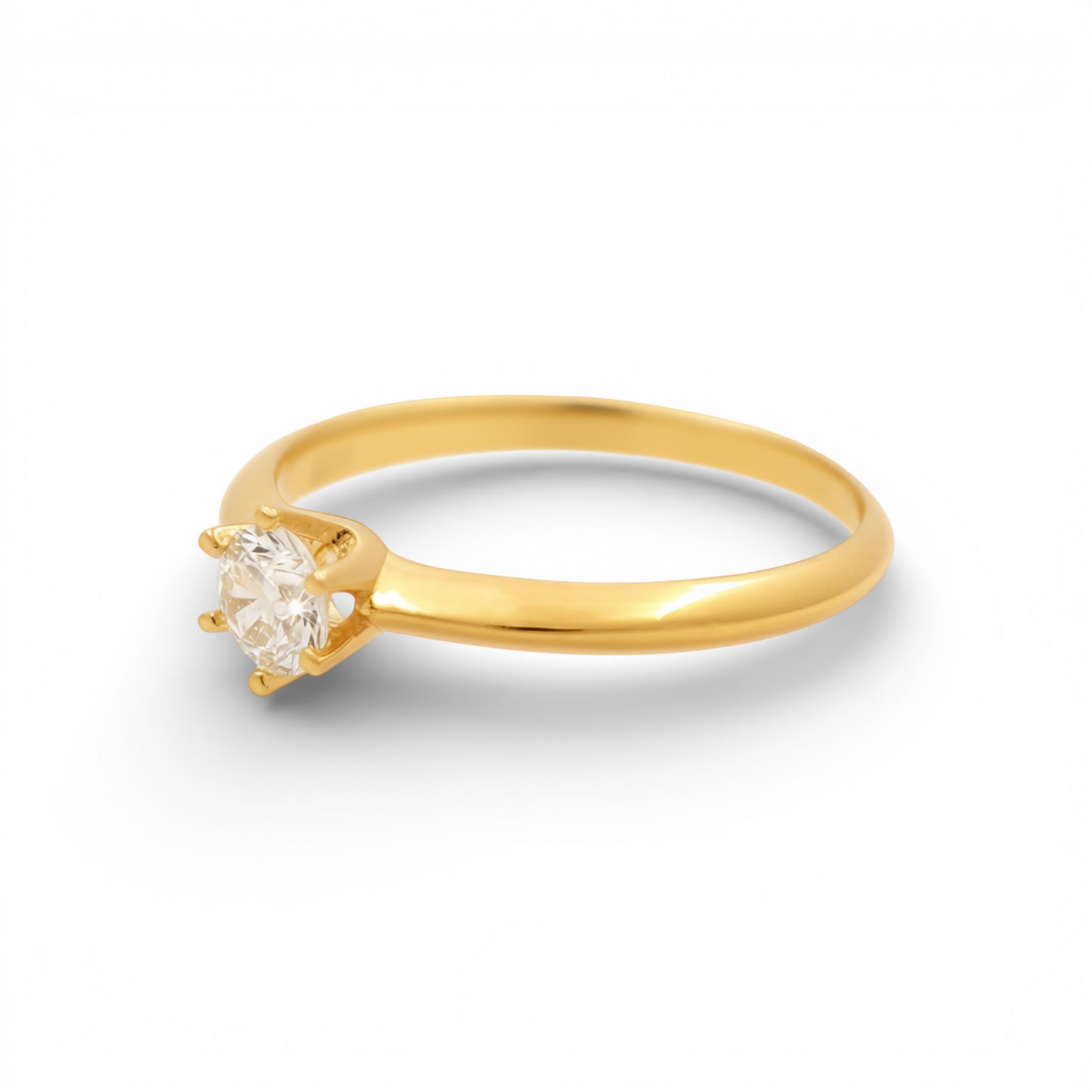 14K Yellow Gold Women's Engagement Ring / Stone: Cz / Size: 7 / Weight: 1.2 GR / P04T-13