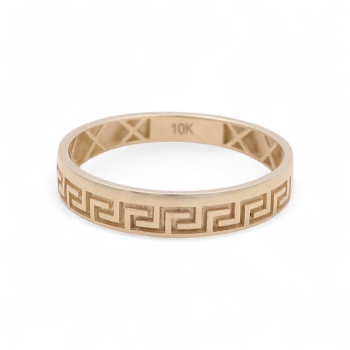 10K Yellow Gold Men’s Wedding Band with Greek Design / Size: 11.5 / Weight: 1.5 GR / CQMWB0BSGR
