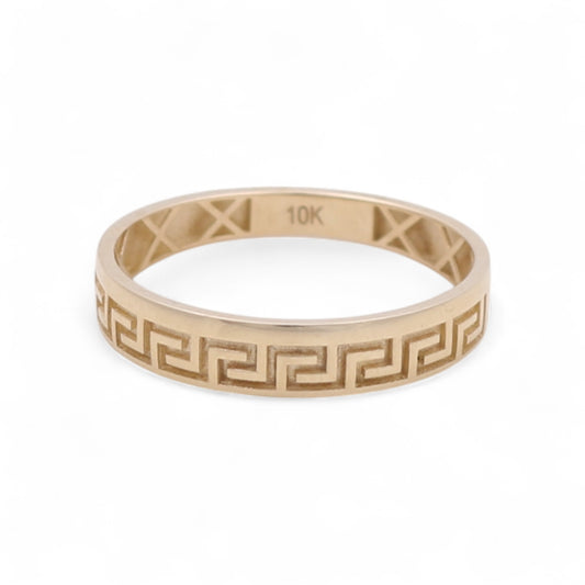 10K Yellow Gold Men’s Wedding Band with Greek Design / Size: 11.5 / Weight: 1.5 GR / CQMWB0BSGR