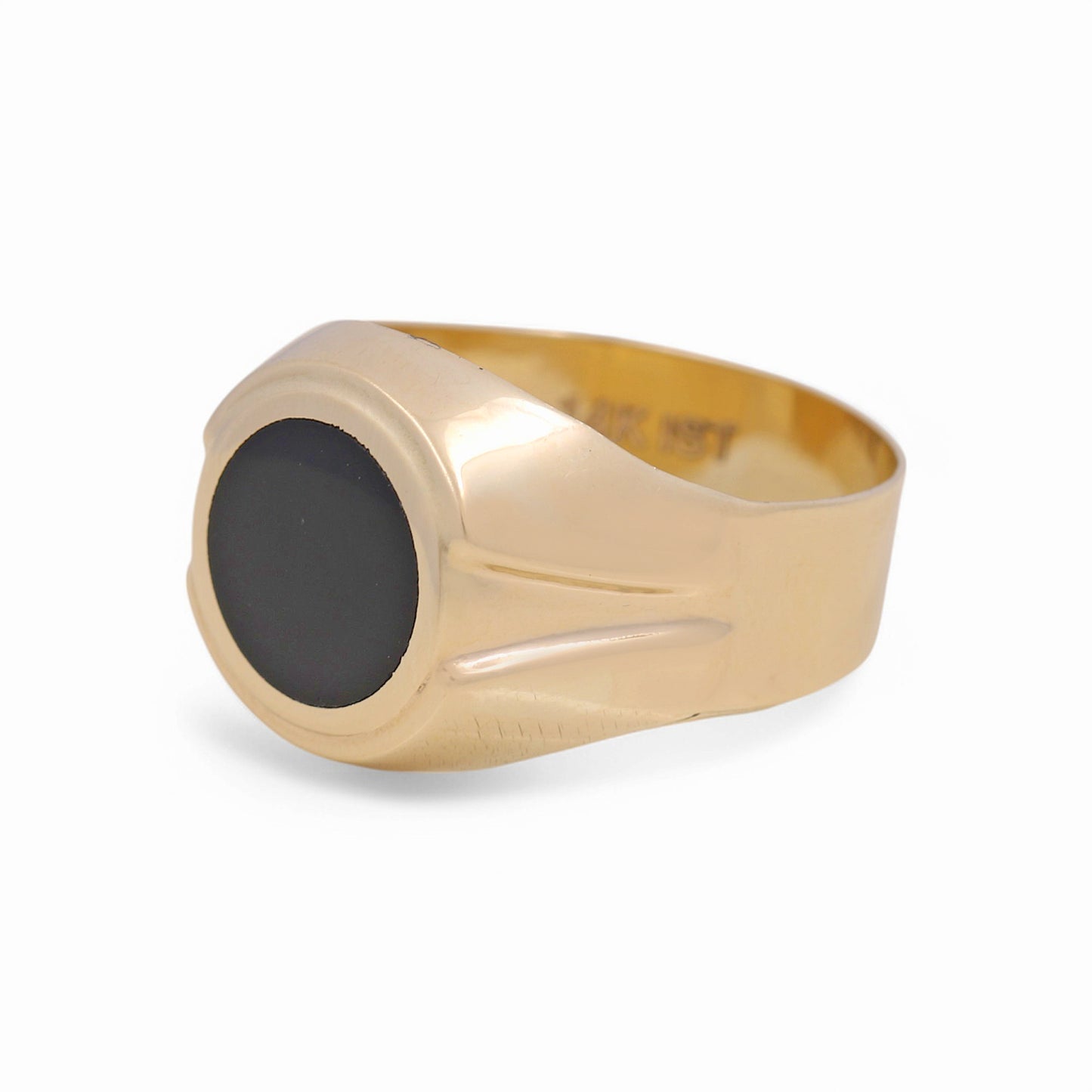 14K Yellow Gold Redondo Fashion Men's Ring with Onyx / Size:11 / Weight: 4 GR / COMR4FS-68