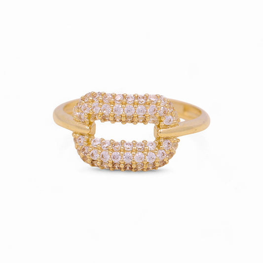 10K Yellow Gold Fashion Women's Ring with Cz / Size: 7 / Weight: 1.8 GR / P53R-664
