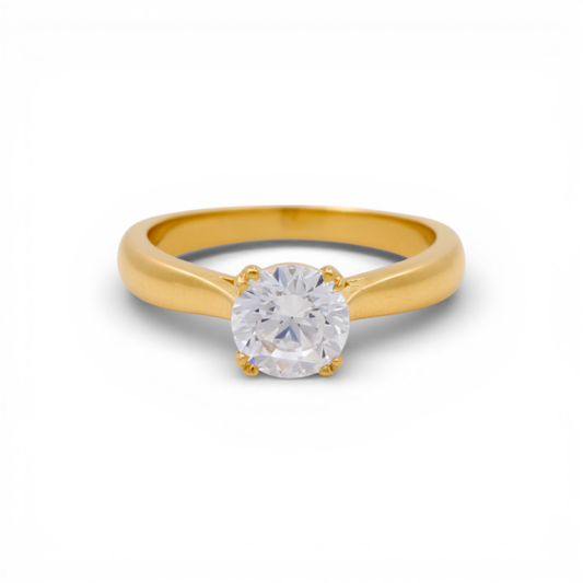 14K Yellow Gold Women's Engagement Ring / Stone: Cz / Size: 6.25 / Weight: 2.2 GR / DEEWR4ER