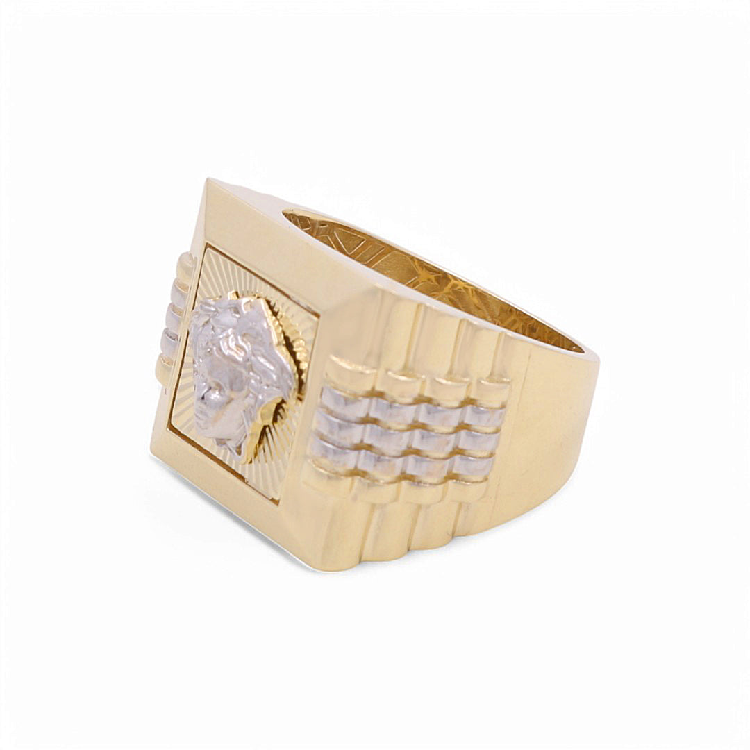 10K D Yellow and White Gold Medusa Men's Ring / Size: 10 / Weight: 7.5 GR / DPMRTT0VS-1