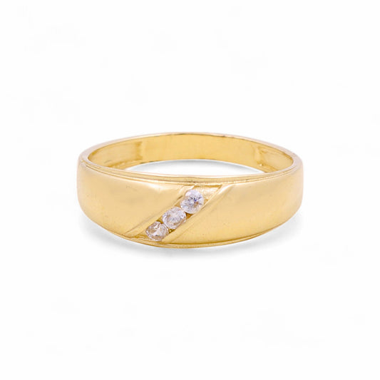 14K Yellow Gold Men’s Wedding Band / Stone: Cz / Size: 11 / Weight: 2.9 GR / CEEMWB4BS-3