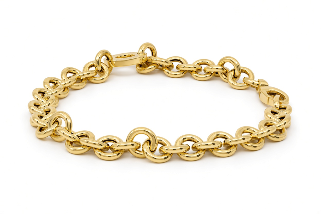 10K Yellow Gold Semisolid Italian Link Bracelet / Size: 7.5" / Weight: 6.9 GR / 170MRI830BR
