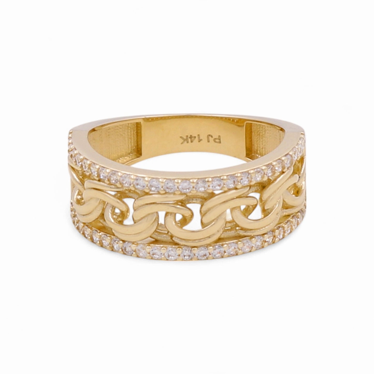 14K Yellow Gold Fashion Women's Ring with Cz / Size: 7/ Weight: 4.1GR / CPWR4FS-24