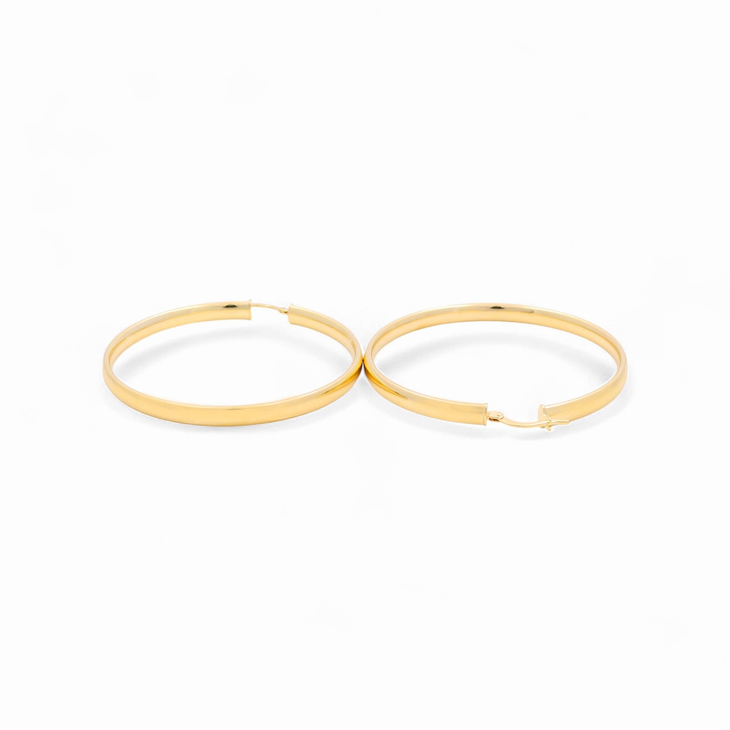 14K Yellow Gold Women's Hoops Earrings / Size: 4mmx45mm / Weight: 4.8 GR / 240-00805