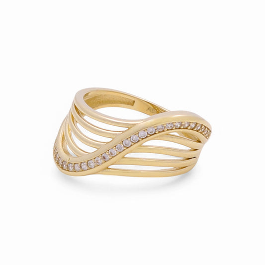 10K Yellow Gold Fashion Women's Ring with CZ /  Size: 8 / Weight: 2.4 GR / Y23-158