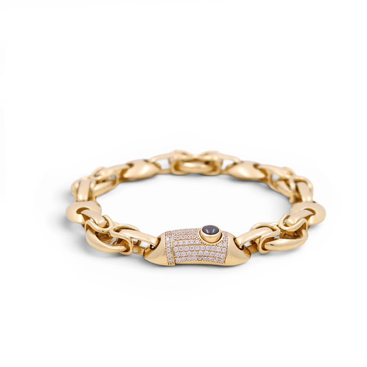 14K Yellow Gold Fashion Women's Bracelet With Cz / Size: 7.5" / Weight: 17.7 GR / COWB4FS-24