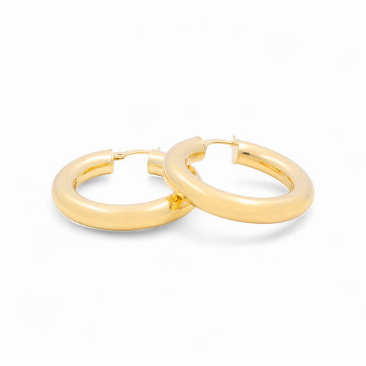 14K Yellow Gold Hoops Earrings / Size: 4.5mmx20mm / Weight: 4.3 GR / 240-00798