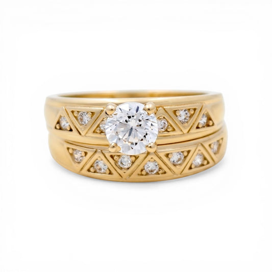 10K Yellow Gold Women’s Bridal Set / Stone: Cz / Size: 8 / Weight: 6.7 GR / CLBWR0BS-2
