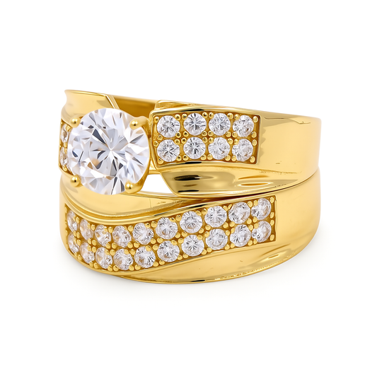 14K Yellow Gold Women’s Bridal Set / Stone: Cz / Size: 7.5 / Weight: 6.6 GR / DEEWR4BS-14