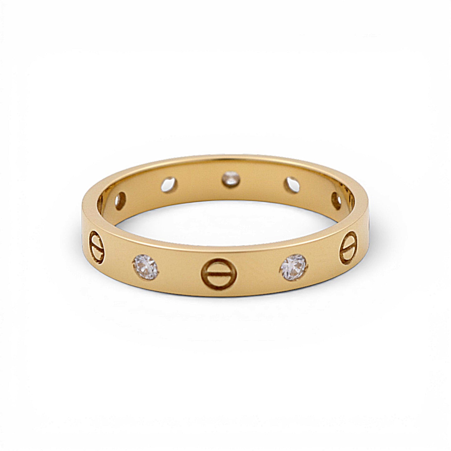 10K Yellow Gold Semisolid Fashion CT Women’s Ring with Cz / Size: 8 / Weight: 1.5 GR / DQWR0FSCT