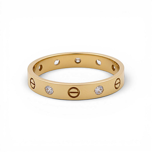 10K Yellow Gold Semisolid Fashion CT Women’s Ring with Cz / Size: 8 / Weight: 1.5 GR / DQWR0FSCT