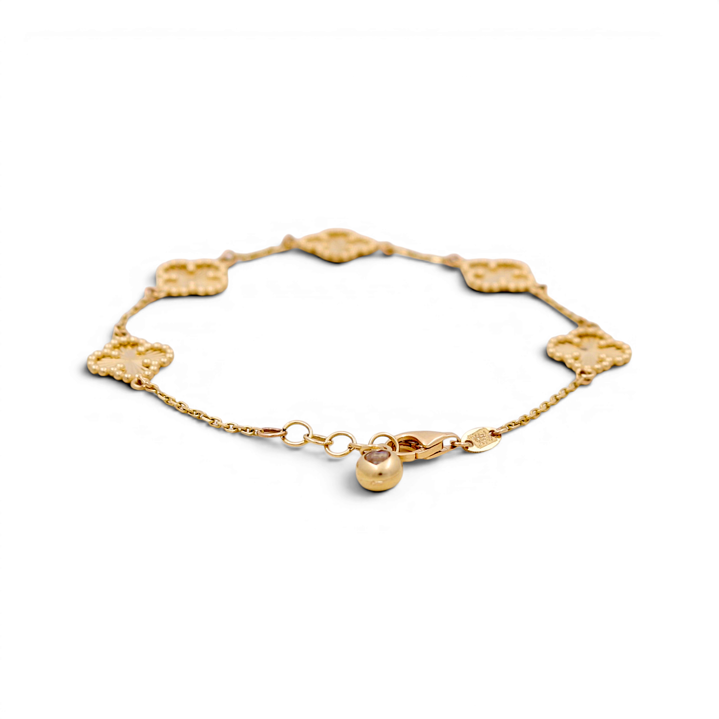 14K Yellow Gold Five Clover Women's Bracelet / Size: 7" 11MM / Weight: 5.2 GR / DOWB4CLV-4