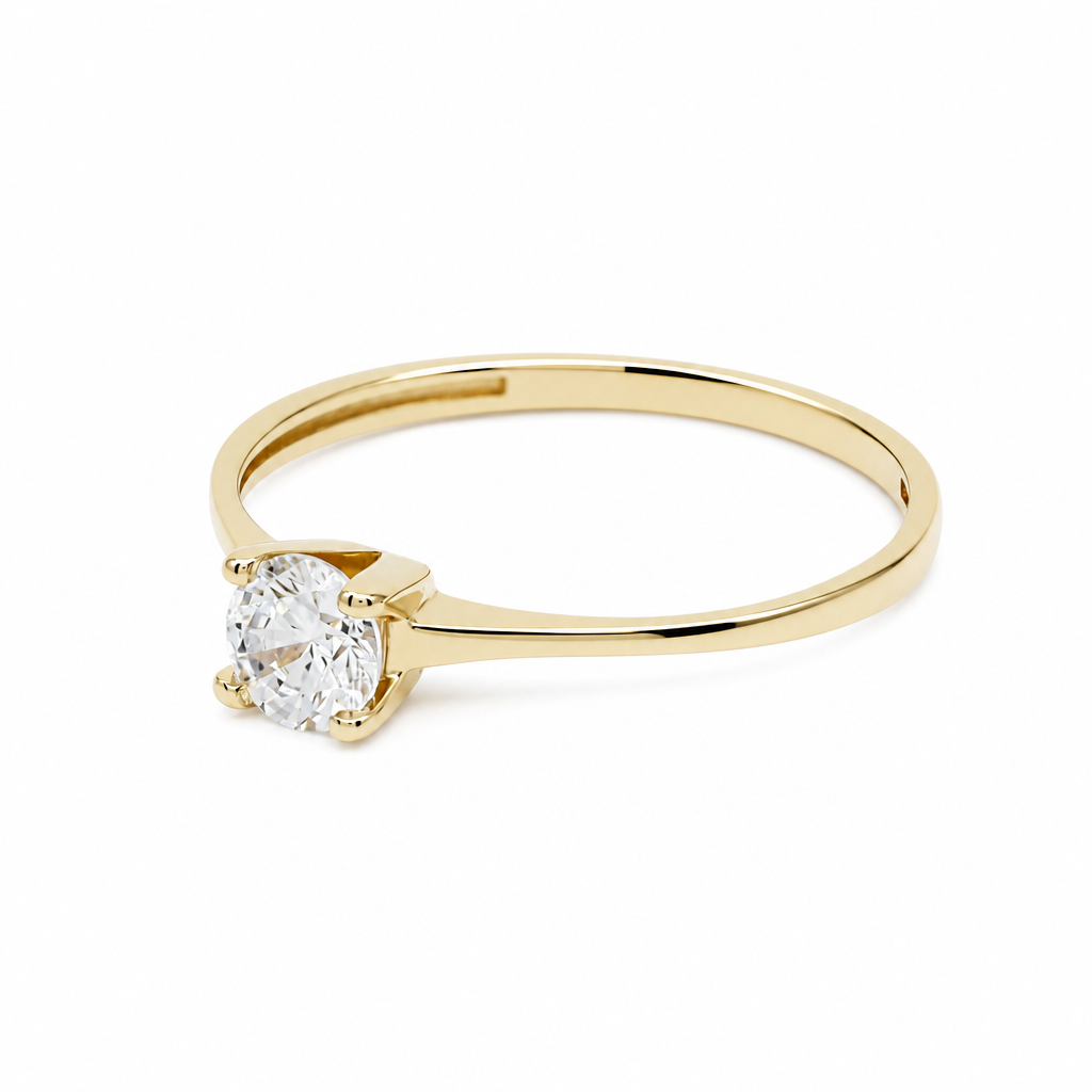 14K Yellow Gold Women's Engagement Ring / Stone: Cz / Size: 7.75 / Weight: 1.4 GR / LLBWR4ER-1