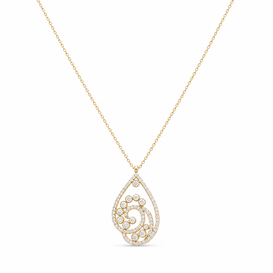 14K Yellow Gold Necklace With Fashion Pendant / Size: 16" / Weight: 3.7 GR / Stone: Cz / CCNK4FS-4