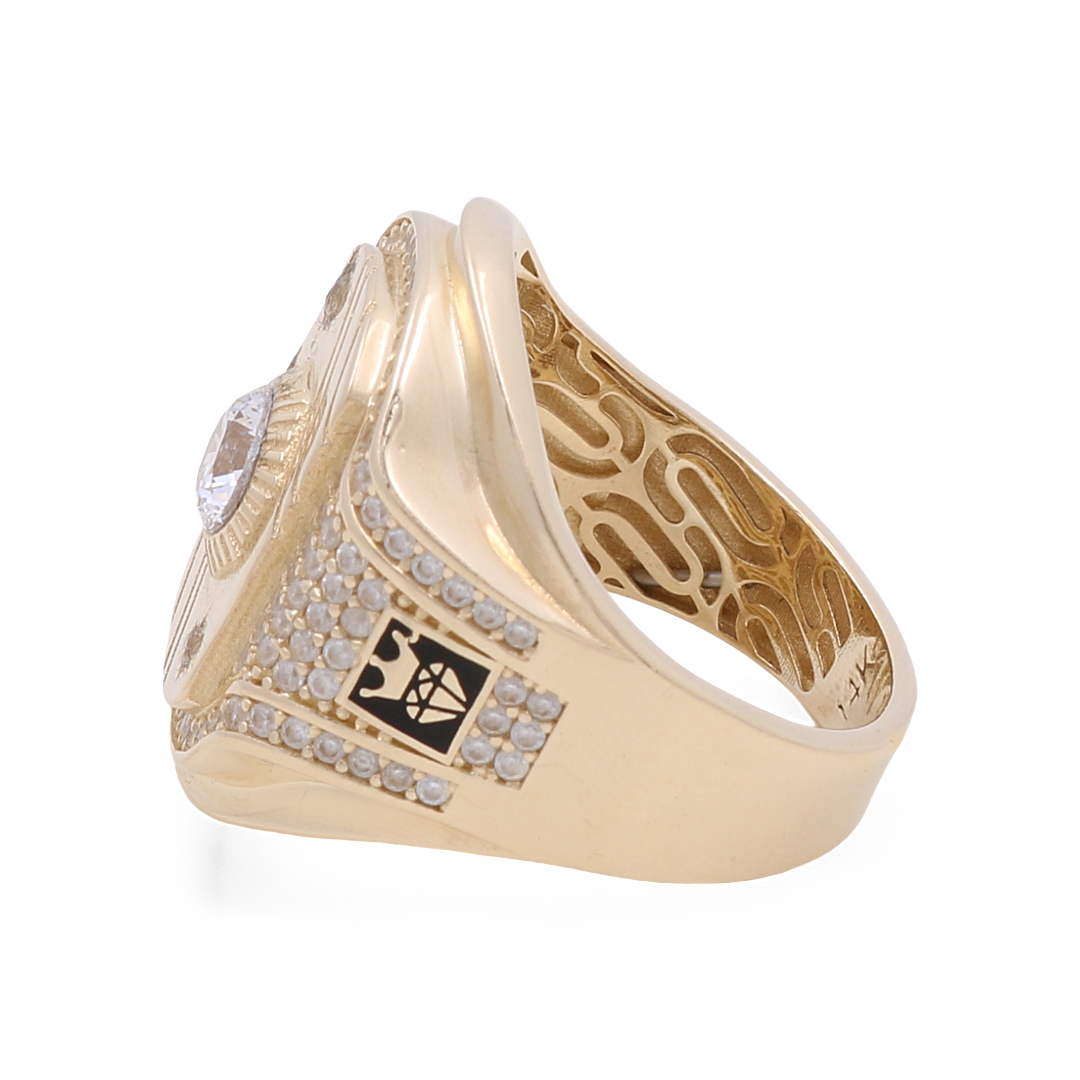 14K Yellow Gold Men’s Monaco Ring / CZ / Size 9 /  COMR4MON-8