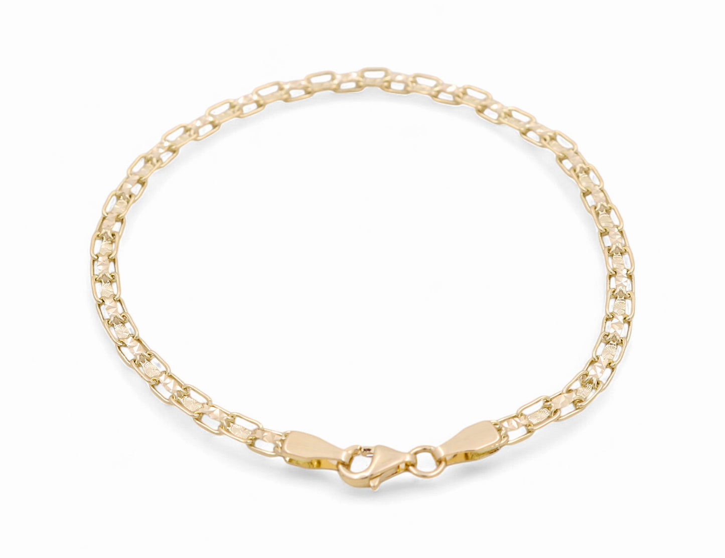 14K Yellow Gold Women's Fancy Link Bracelet / Size: 7.5" / Weight: 3 GR / P08B-1046