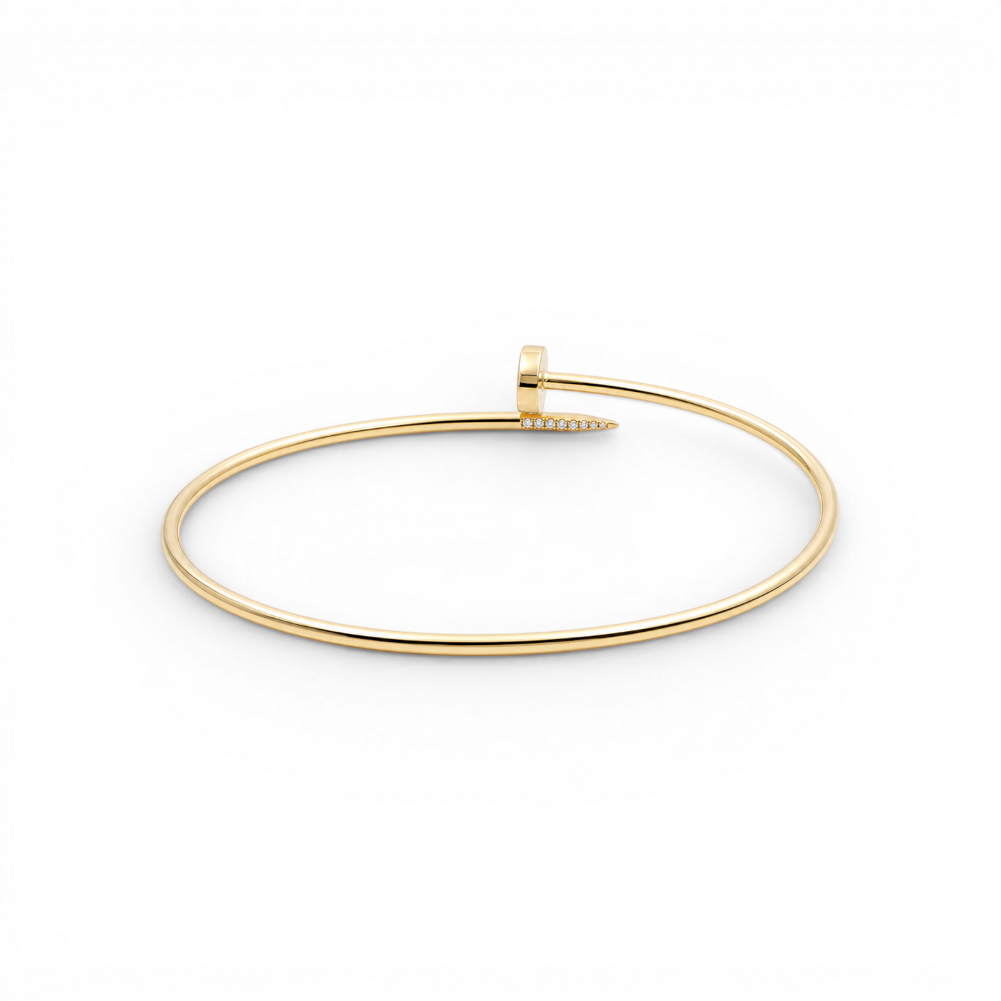 10K Yellow Gold Semisolid Nail Women’s Bangle Bracelet / 2.9 GR/DQBB0NL-3.