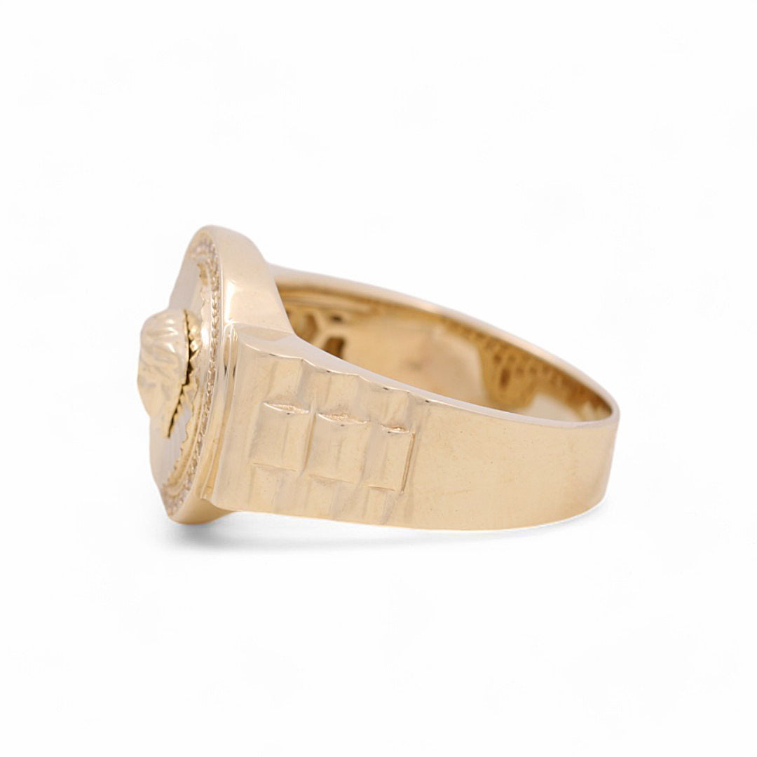 14K Yellow Gold Men’s Medusa Fashion Ring / CZ / Size 9.5 / Weight: 7.7 GR / COMR4FS-39