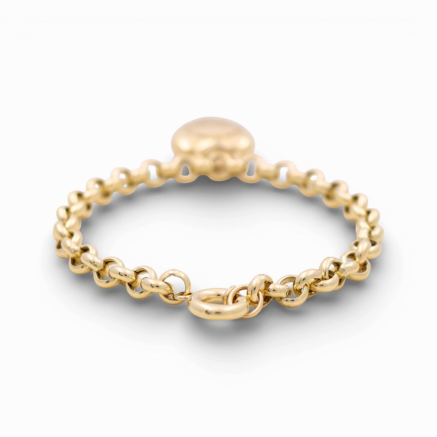 10k Yellow Gold Fashion Rolo Women's Bracelet with Hanging Heart / Size: 7.5" / Weight: 9.7 GR / DQWB0FSHR-1