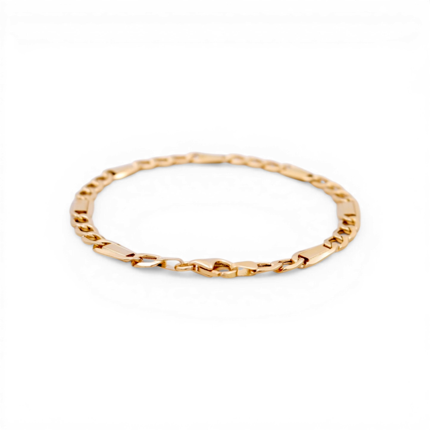 10K Yellow Gold Figaro Men's Bracelet / Size: 5.5mm 8.5" / Weight: 4.2 GR / CSMB0FG5.5-8.5