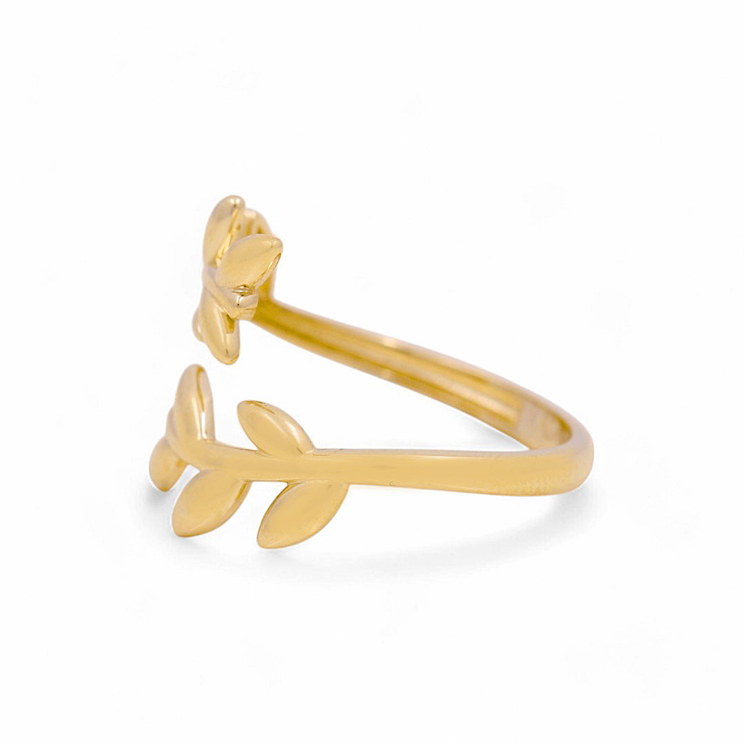 10K Yellow Gold Leaves Women's Ring / Size: 7 / Weight: 2 GR / PBR-5